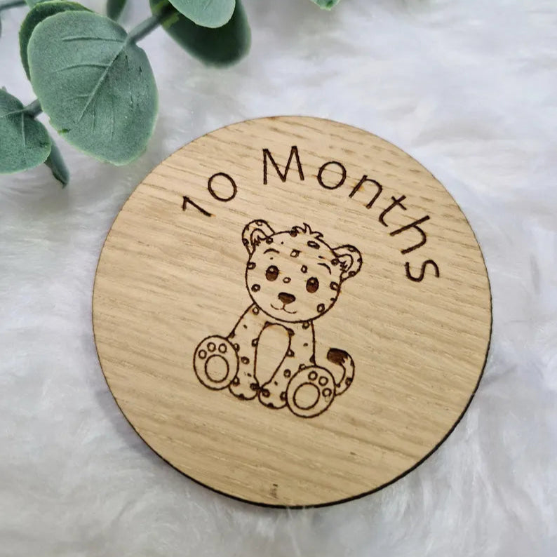 Gender Neutral Baby Milestone Discs- Safari Friends