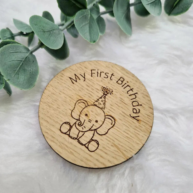 Gender Neutral Baby Milestone Discs- Safari Friends