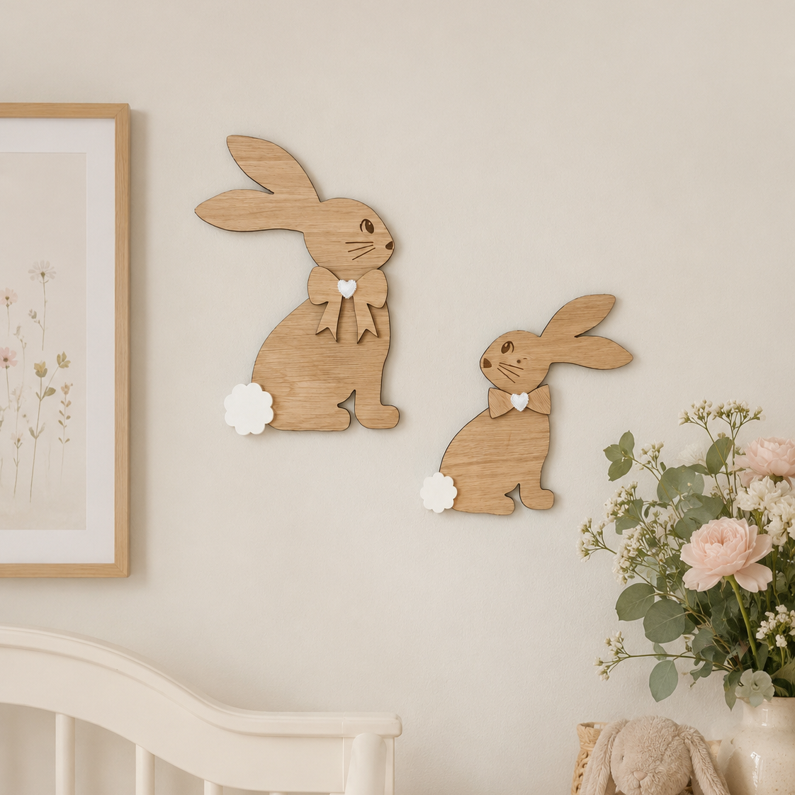 Bunny Duo Nursery Wall Art