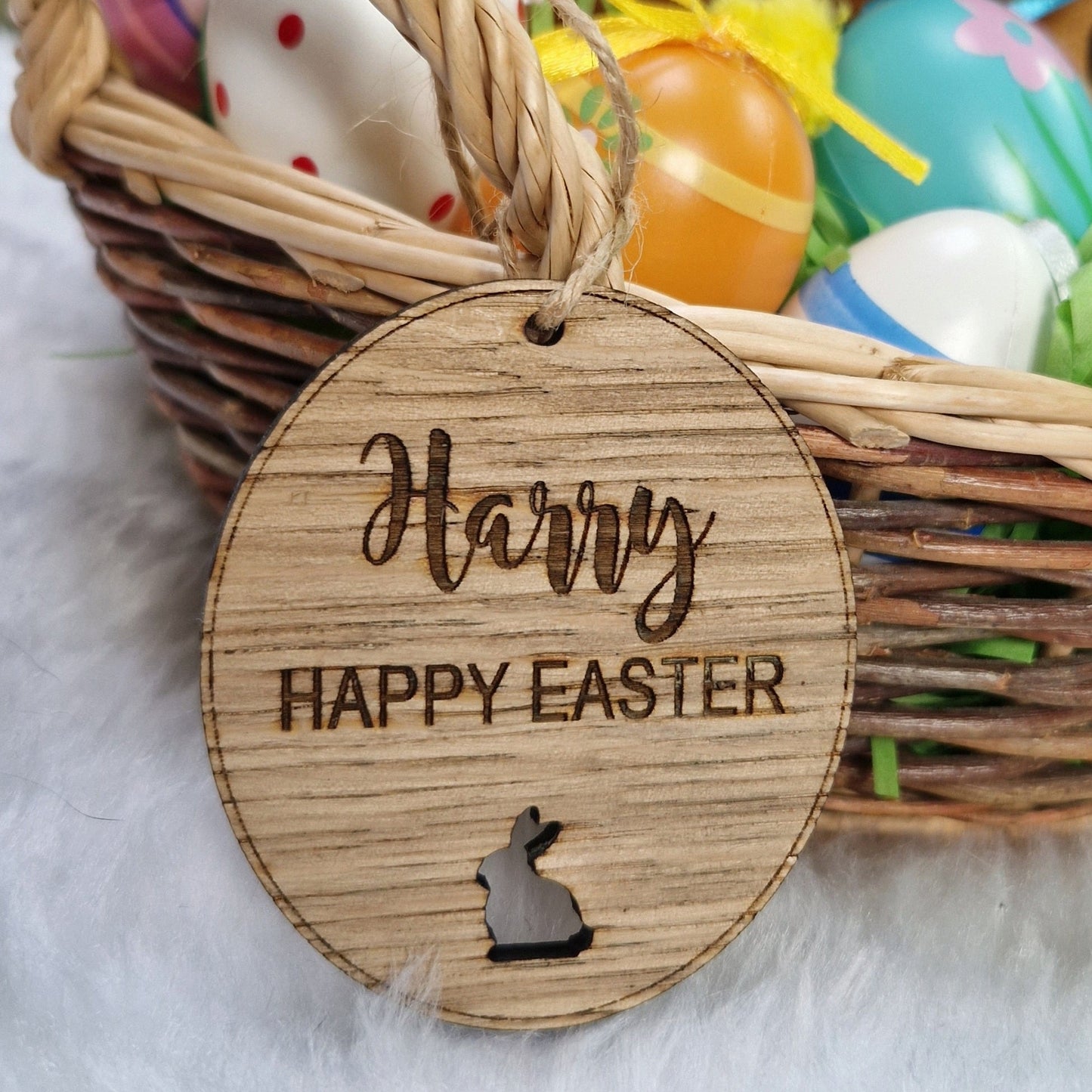 Happy Easter Personalised Wooden Egg Decoration