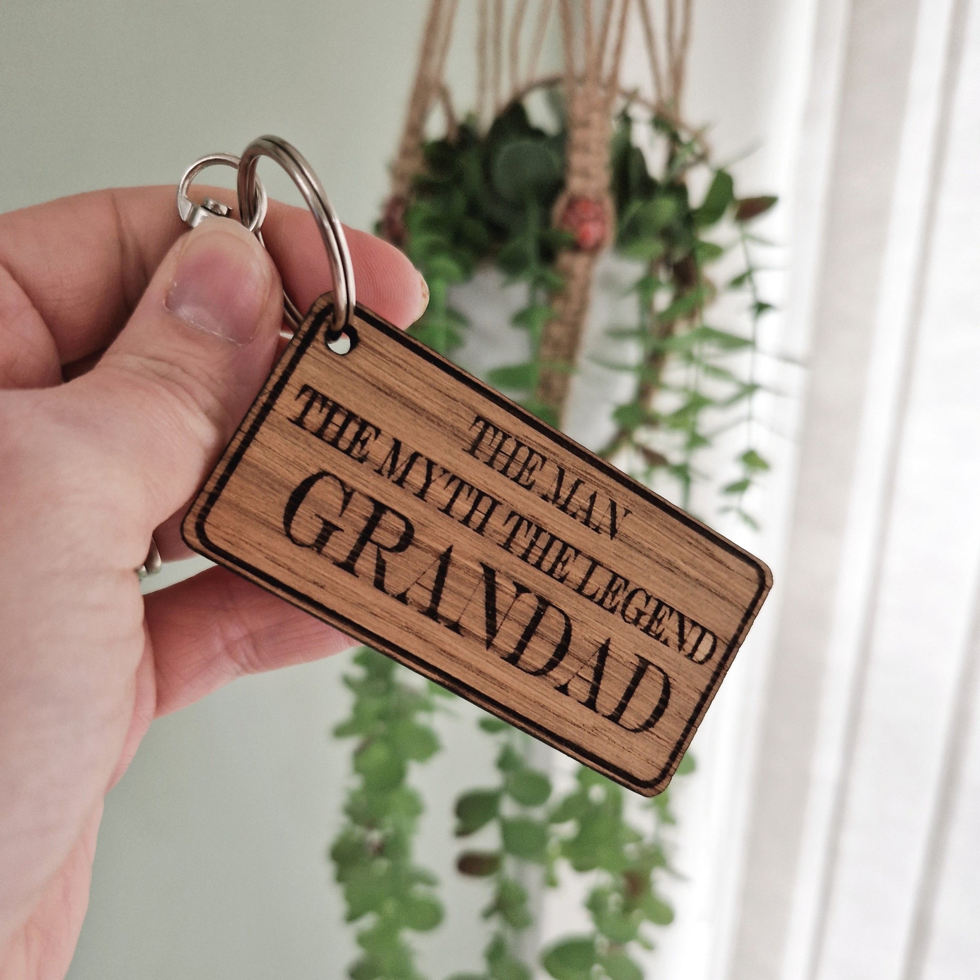 The Man The Myth The Legend Personalised Wooden Keyring