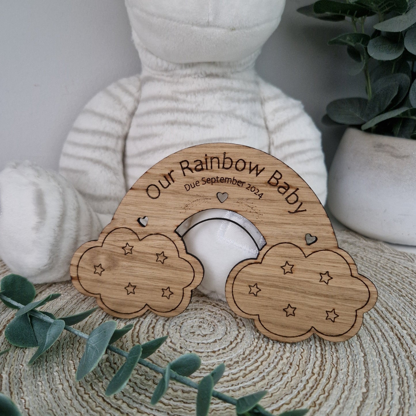 Personalised Pregnancy Announcement Sign- Rainbow Baby