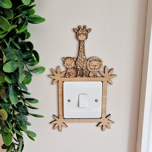 Nursery Light Switch Surround 'Safari Friends'