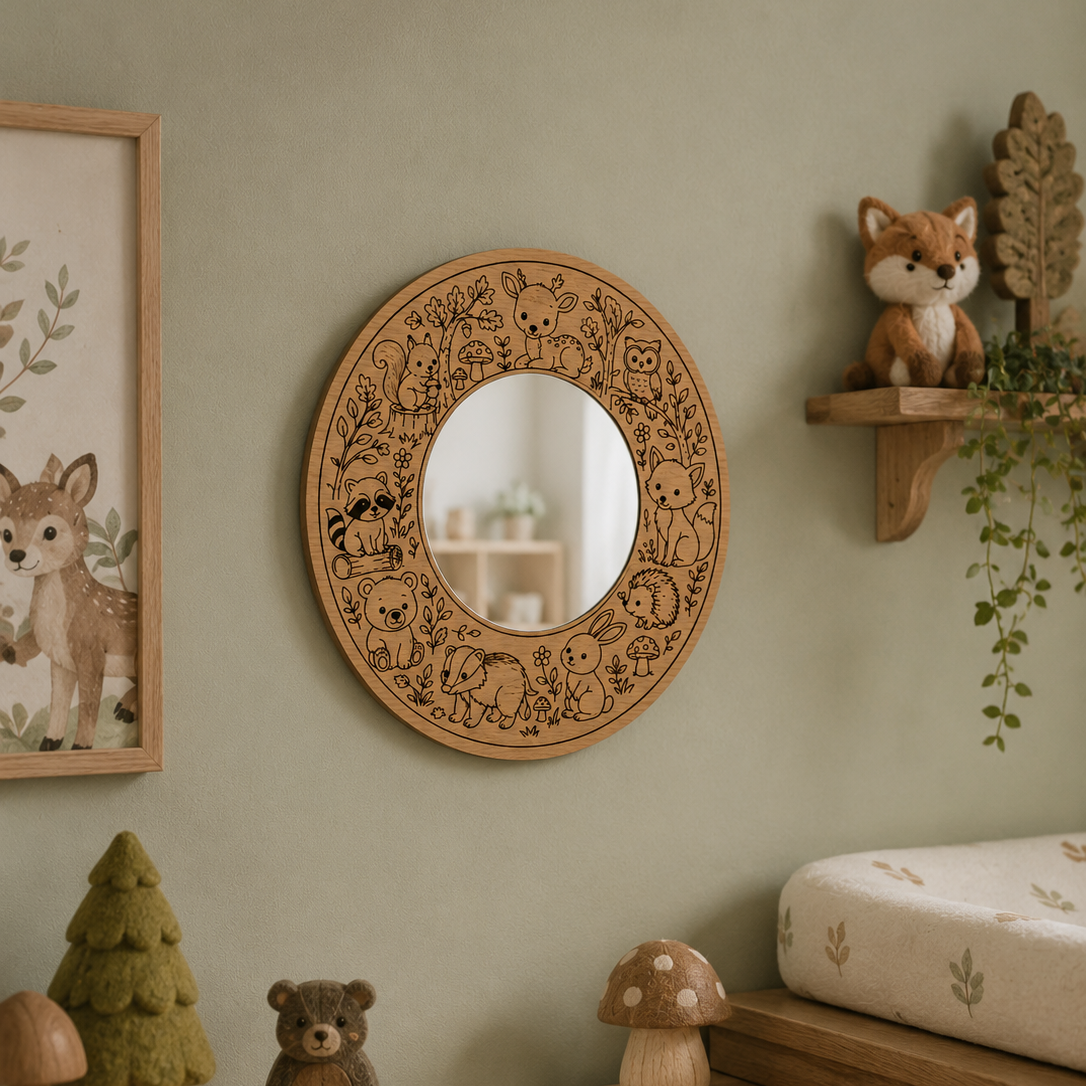 Woodland Nursery Oak Veneer Mirror