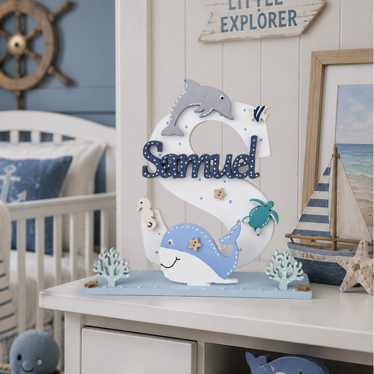 Wooden Nursery Letter- Under the Sea