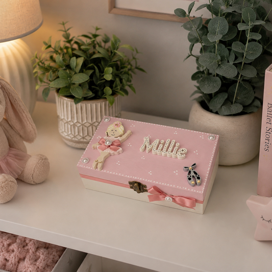 Pink Ballerina Little Girls Jewelry Box
