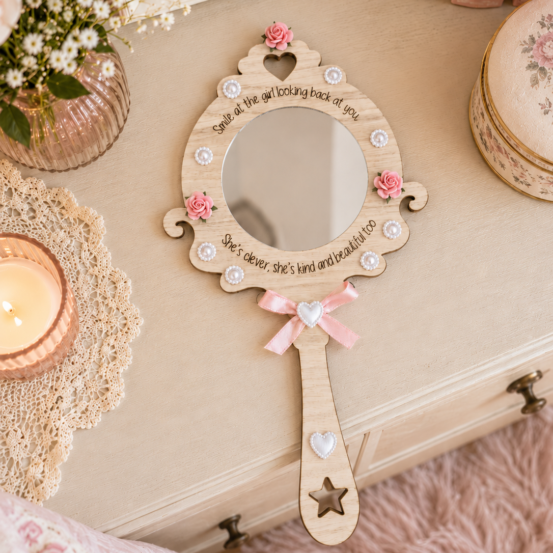 Girl's Handheld Princess Mirror
