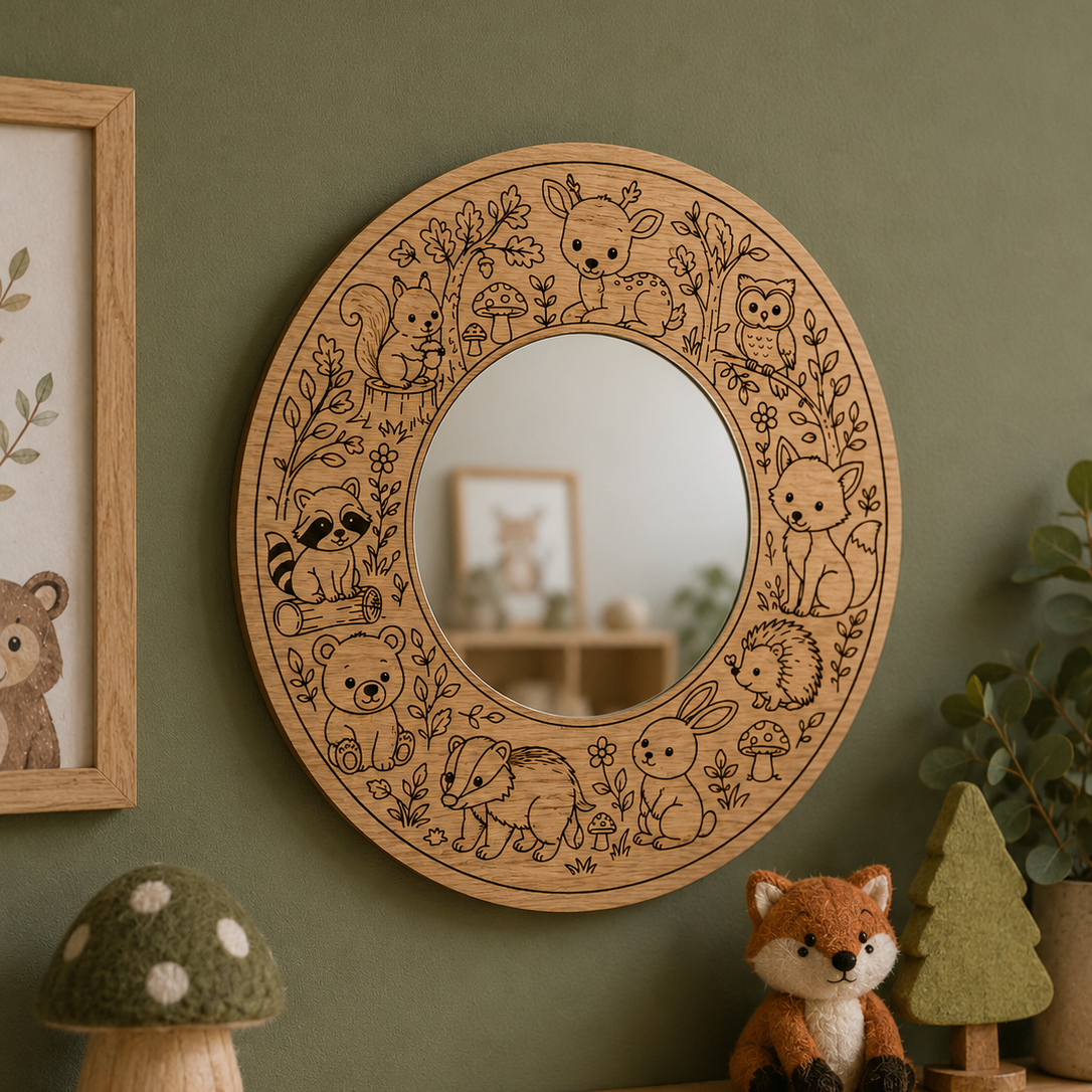 Woodland Nursery Oak Veneer Mirror