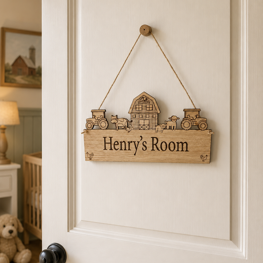 Personalised Farmyard Nursery Door Sign