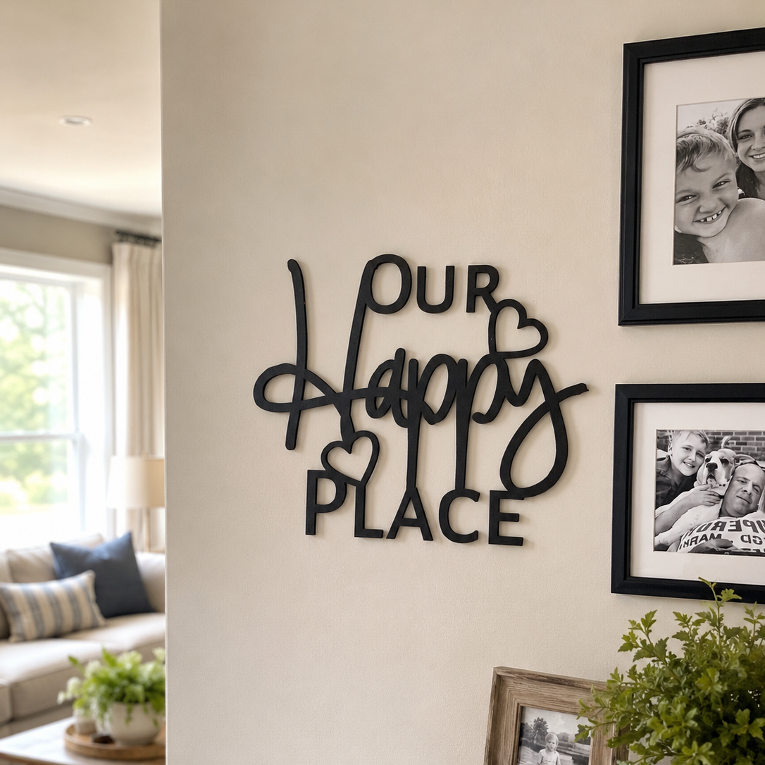 'Our Happy Place' Wall Quote