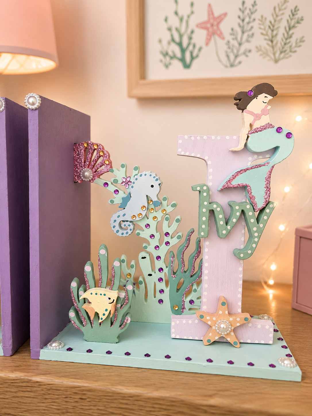 Mermaid Personalised Bookends