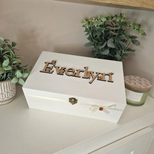 Raised Name Baby Memory Box