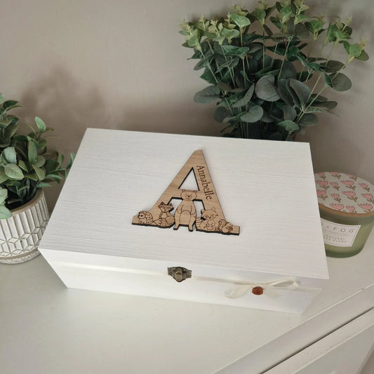 Oak Top Baby Memory Box- Woodland Friends