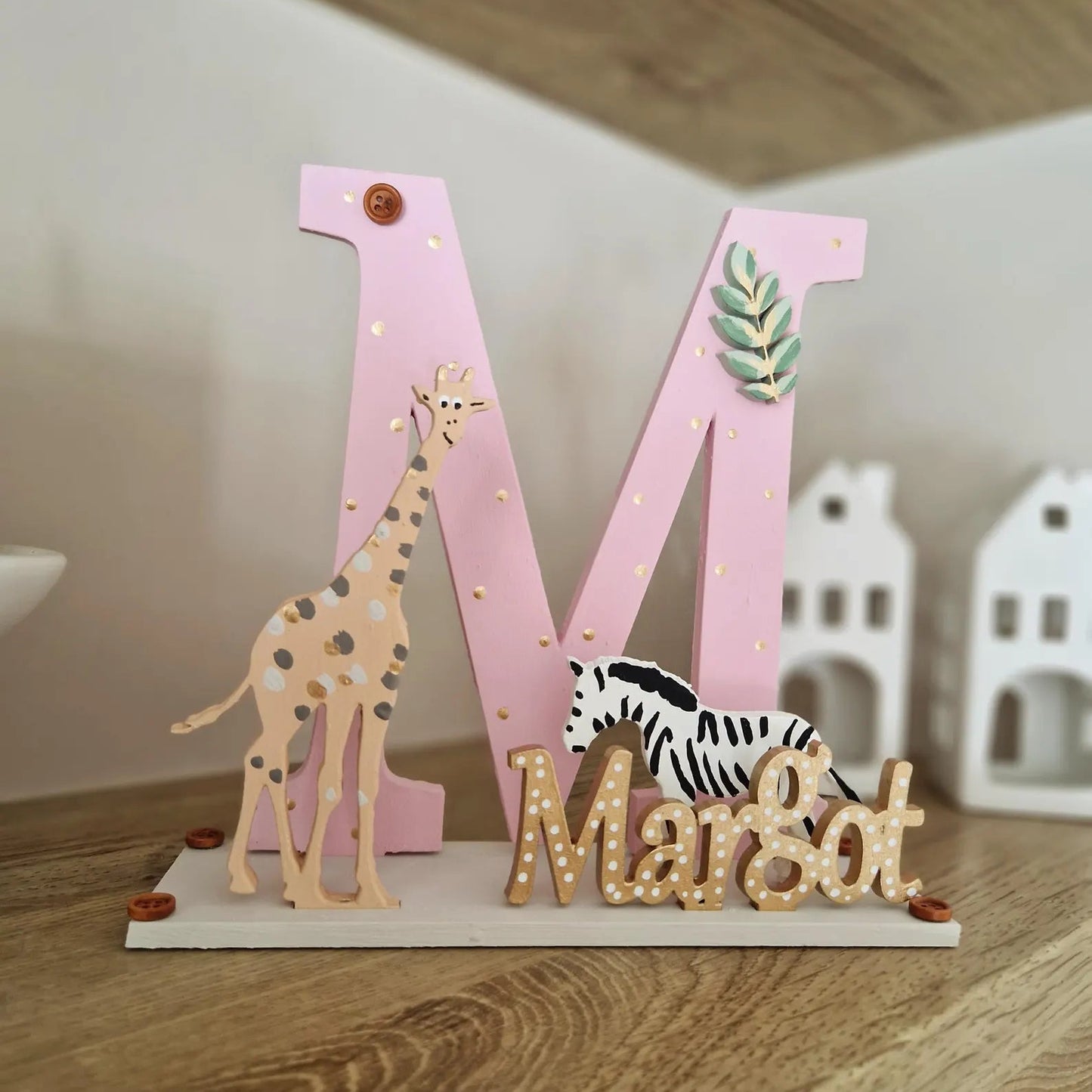 Pink Safari Wooden Letter