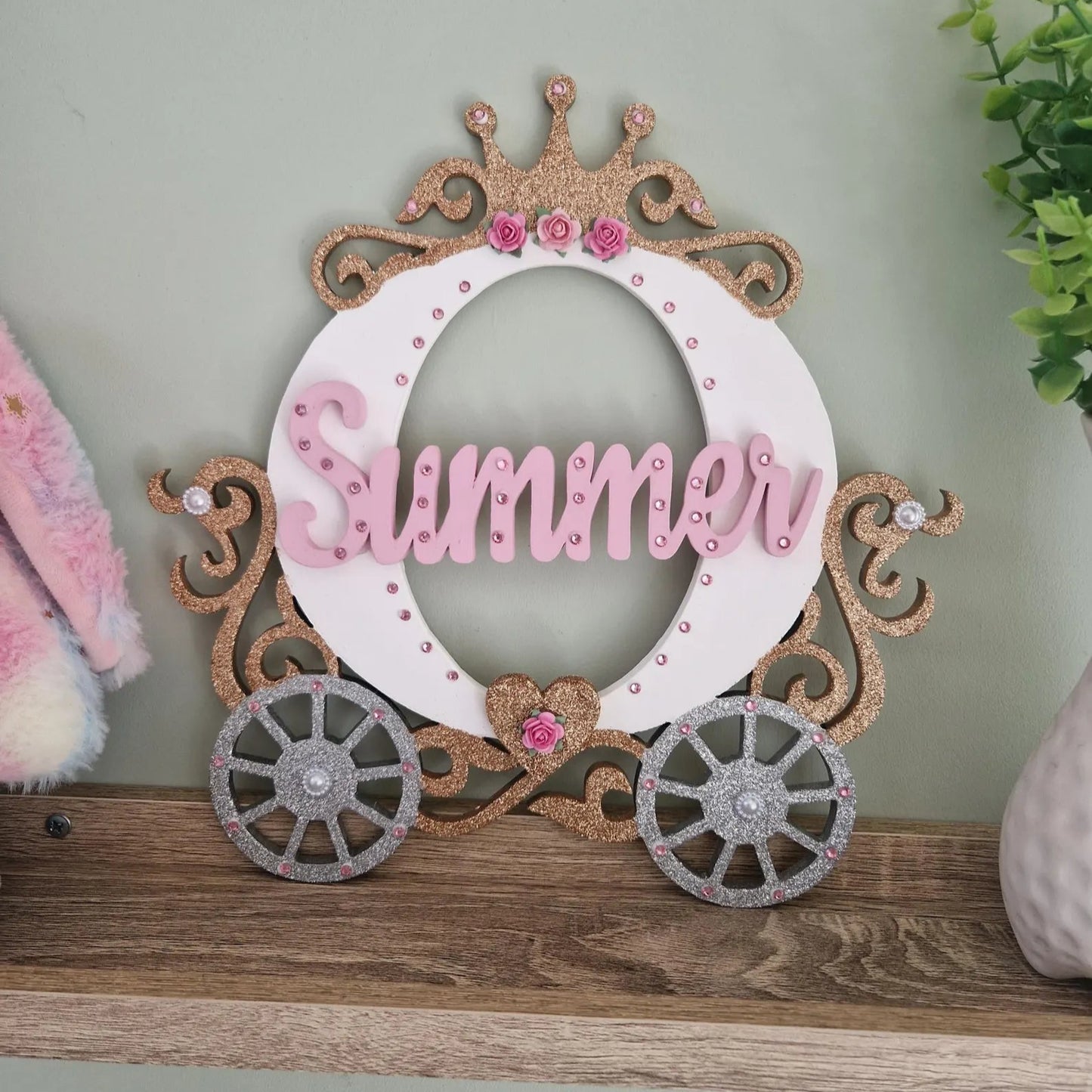 Princess Carriage Name Sign - Personalised