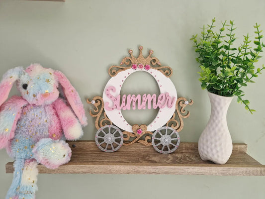Princess Carriage Name Sign - Personalised