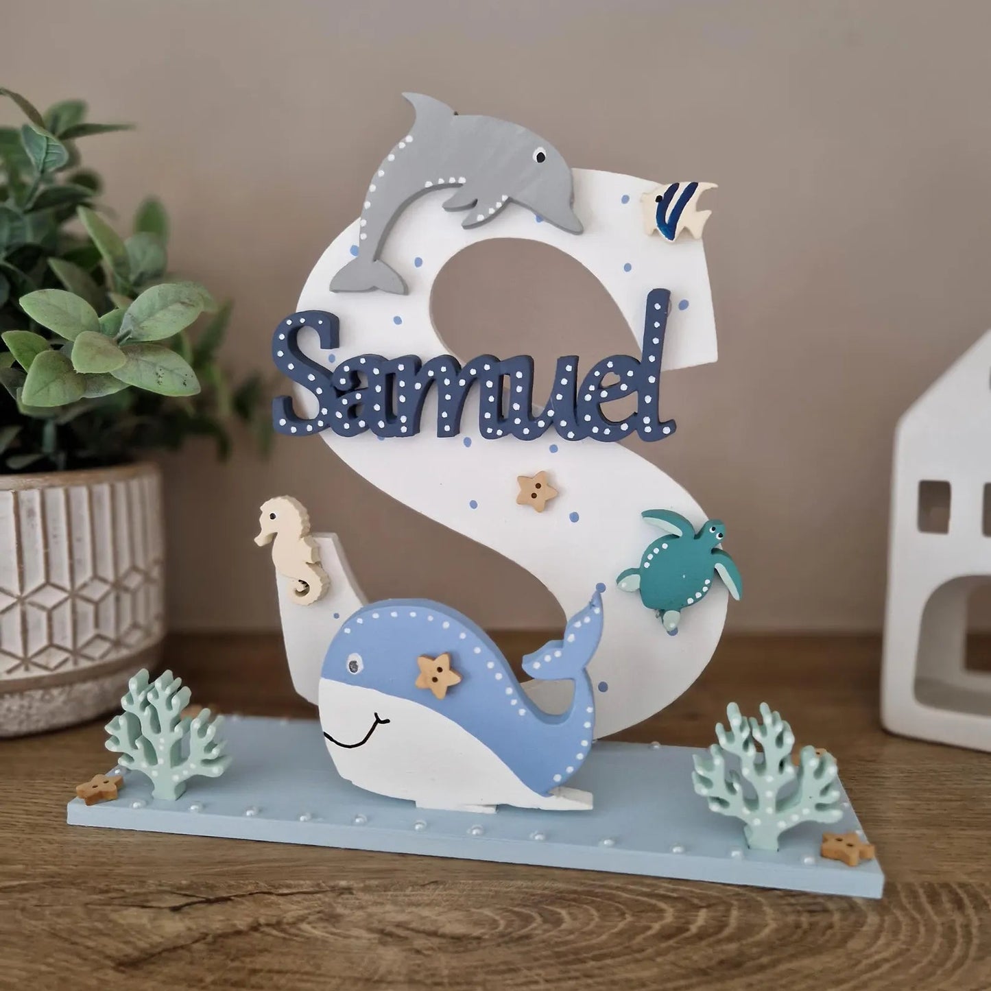 Wooden Nursery Letter- Under the Sea