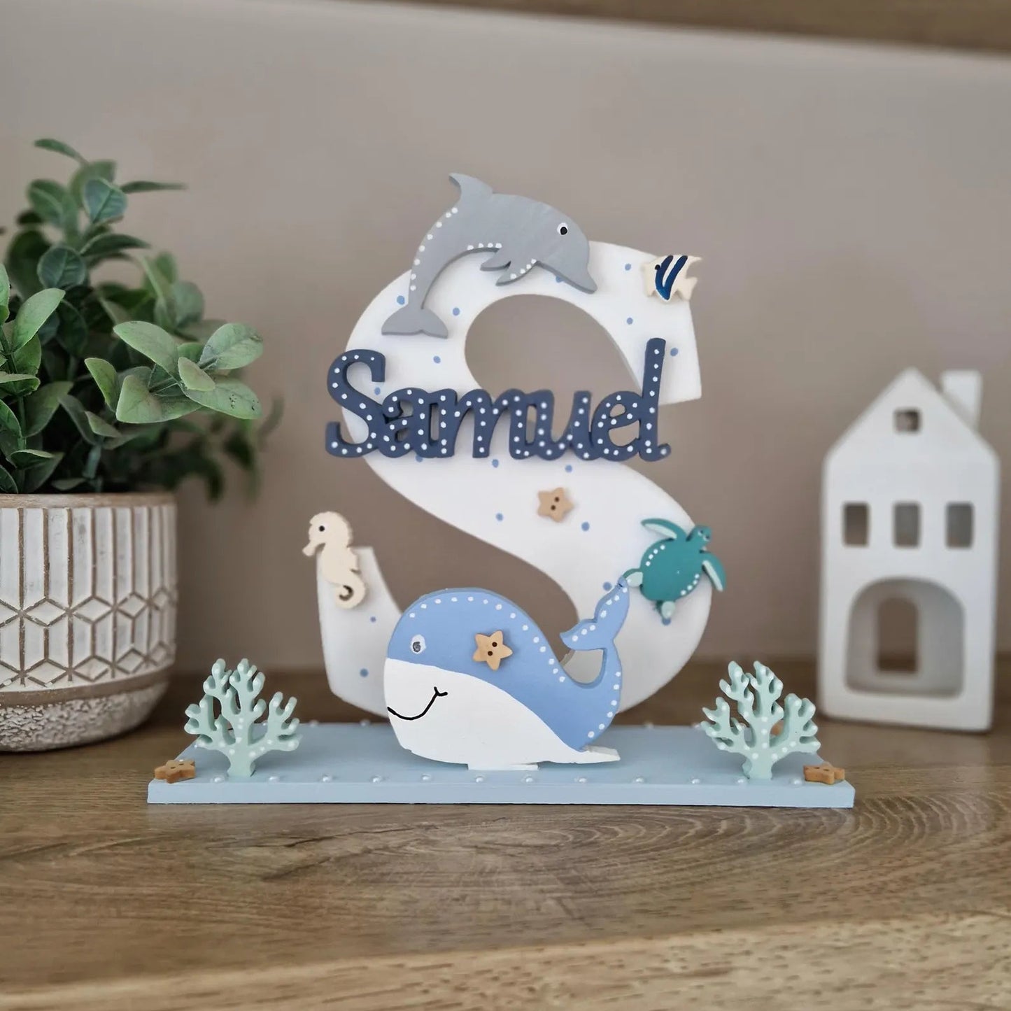 Wooden Nursery Letter- Under the Sea