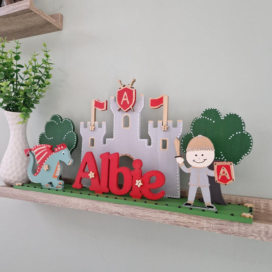 Children's Name Sign 'Knights & Dragons'