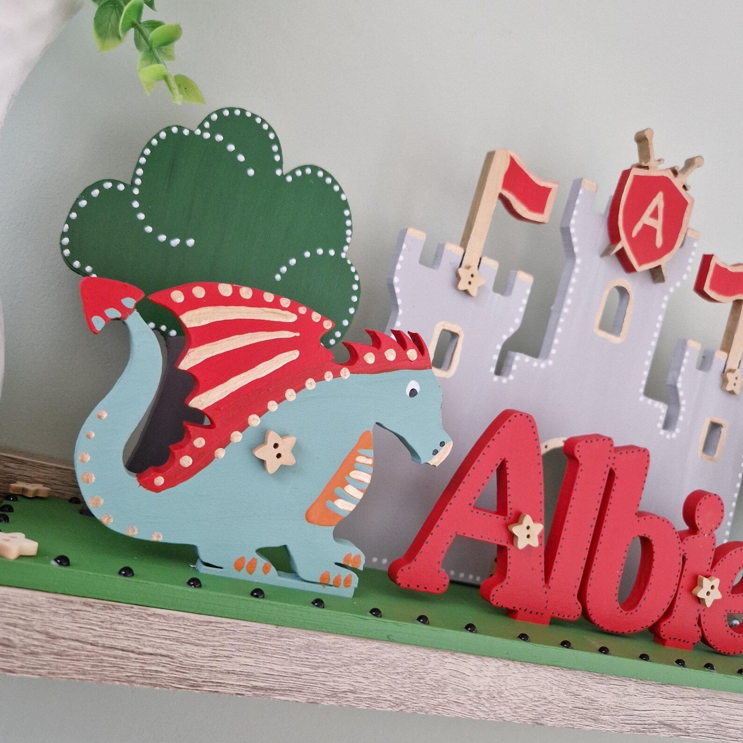 Children's Name Sign 'Knights & Dragons'