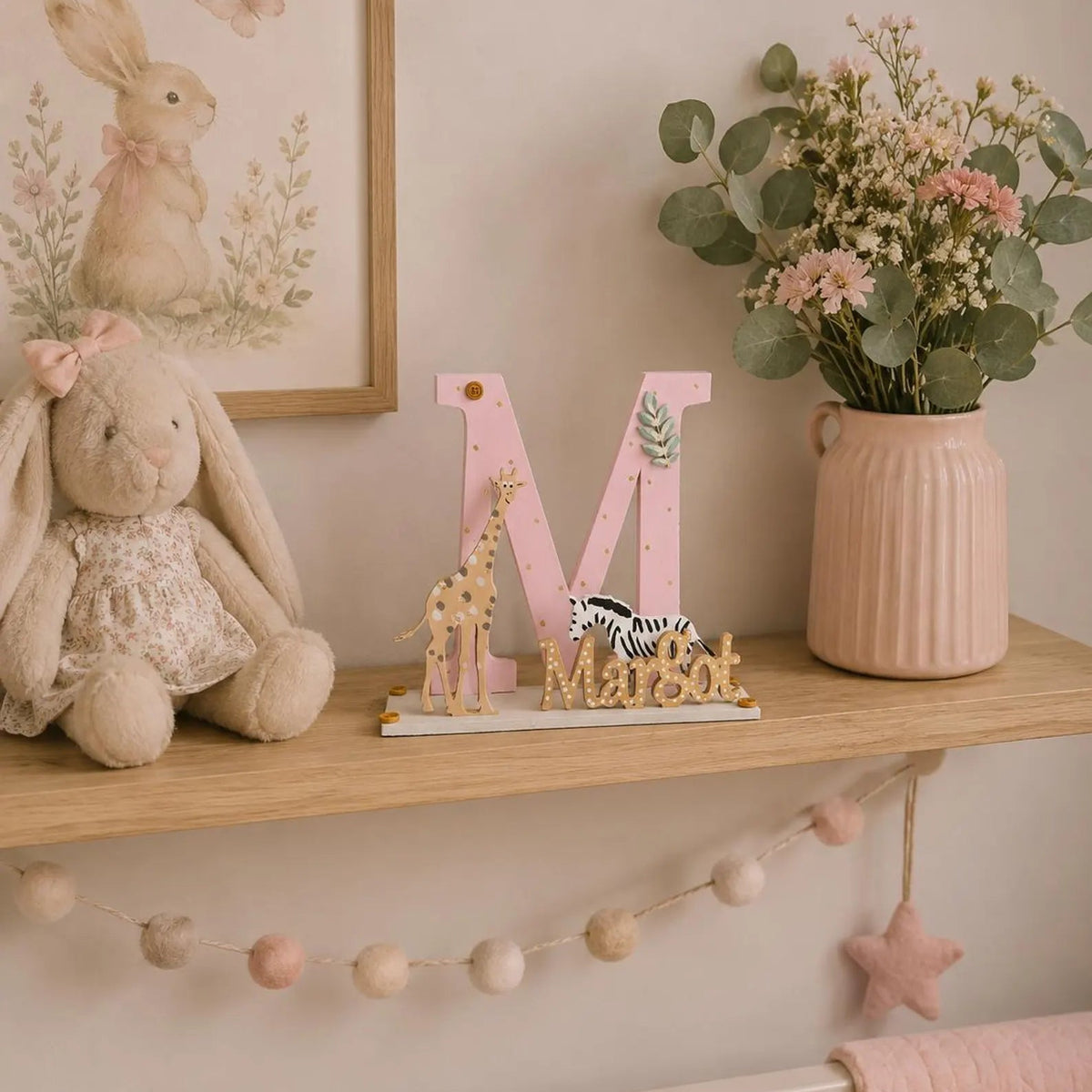 Pink Safari Wooden Letter