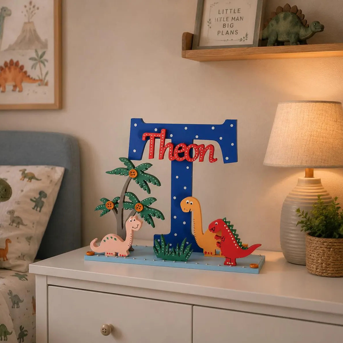 Wooden Nursery Letter 'Dino Land'