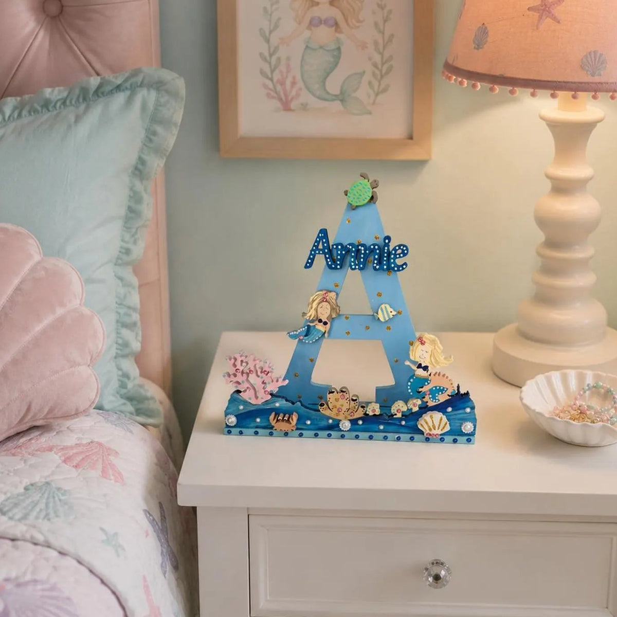 Wooden Nursery Letter 'Mermaids'