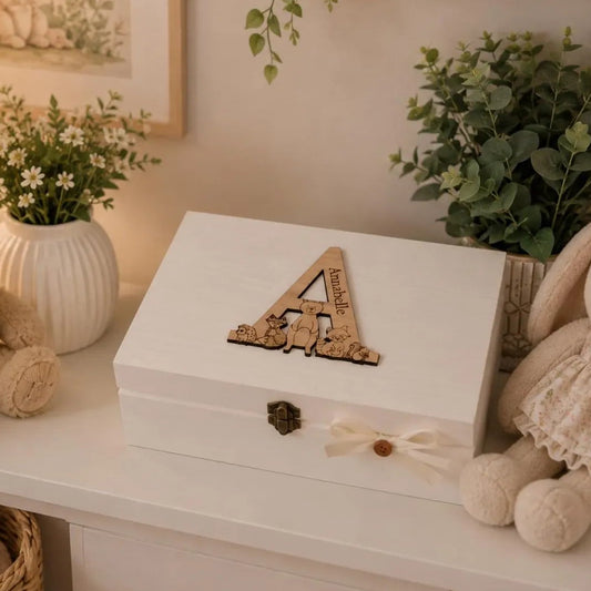 Oak Top Baby Memory Box- Woodland Friends
