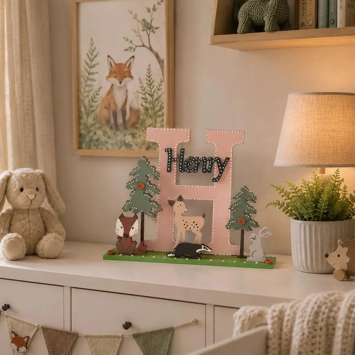 Wooden Nursery Letter 'Woodland Friends'