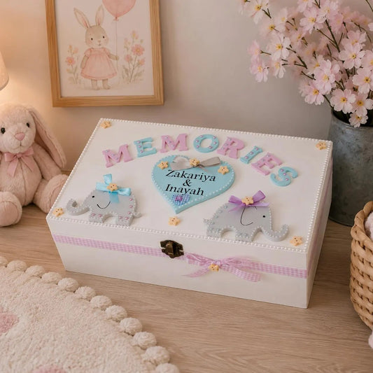 Twins Personalised Memory Box