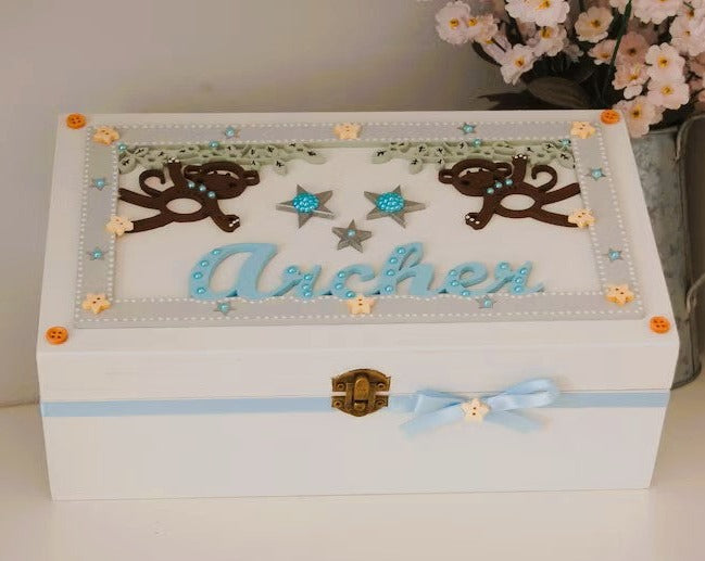 Baby Boy Memory Box 'Little Monkey'