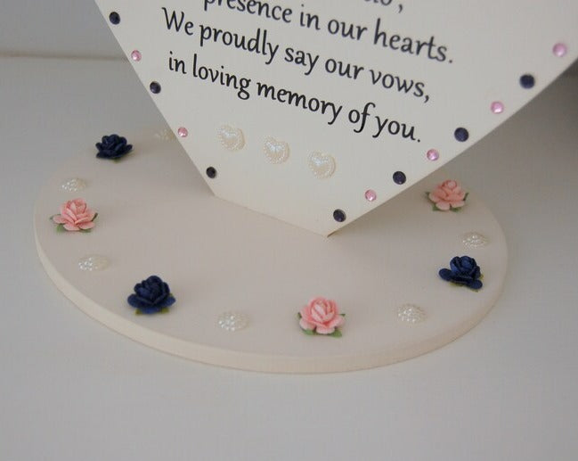 Missing loved ones Wedding Memorial Sign Wooden heart