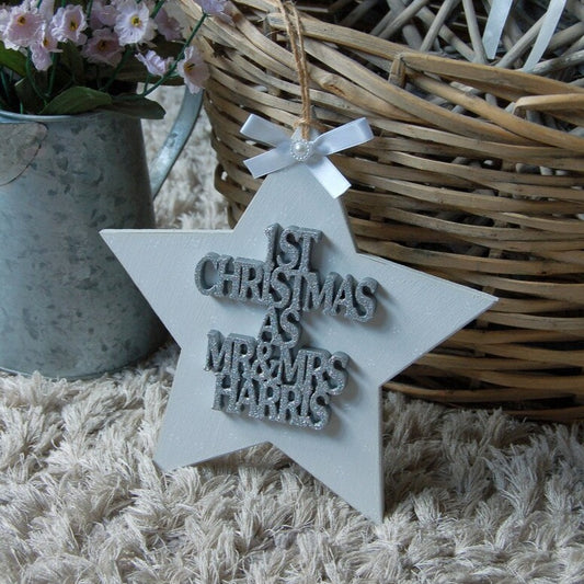 1st Christmas as Mr and Mrs Personalised Star