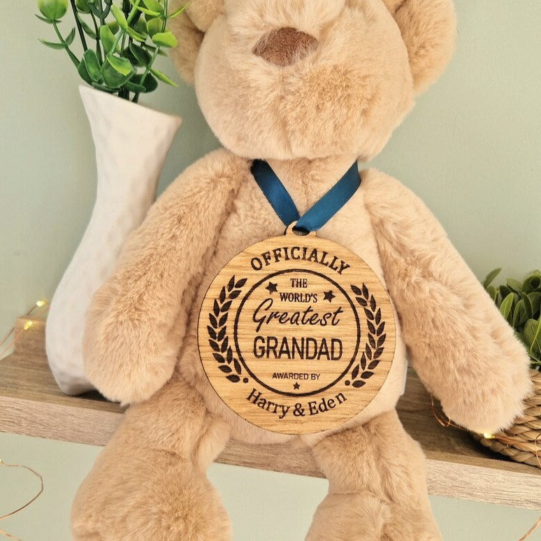 World's Greatest Grandad Personalised Wooden medal