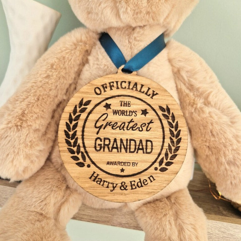 'World's Greatest Grandad' Wooden Medal