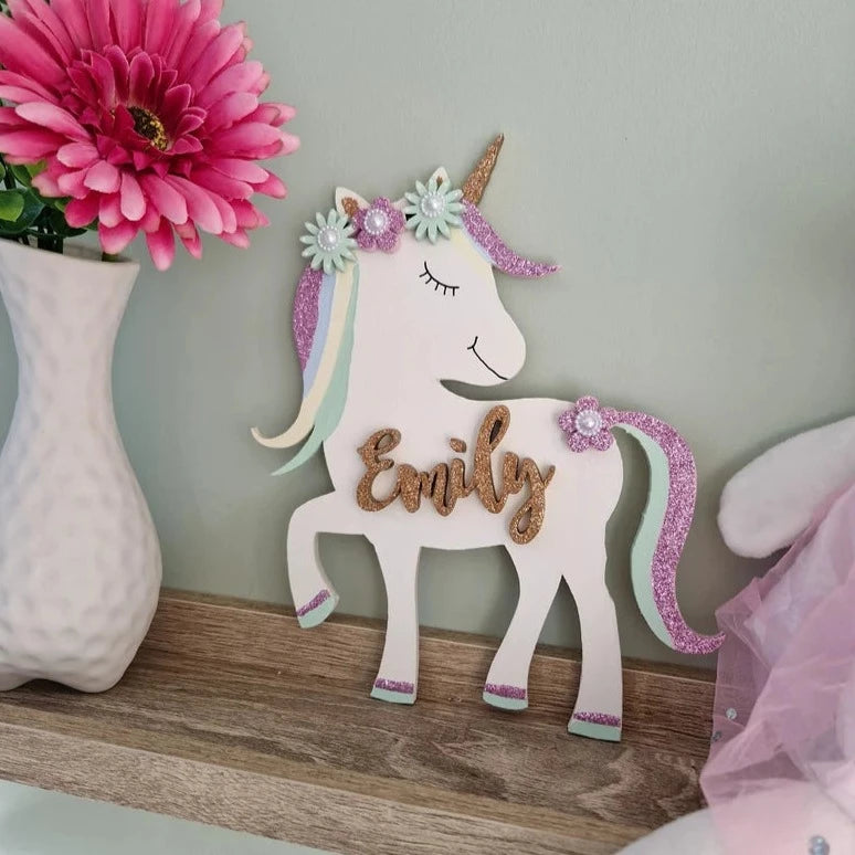 Personalised Unicorn Bedroom Door Sign Plaque