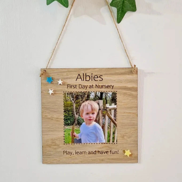 Personalised First Day at Nursery Wooden Picture Frame