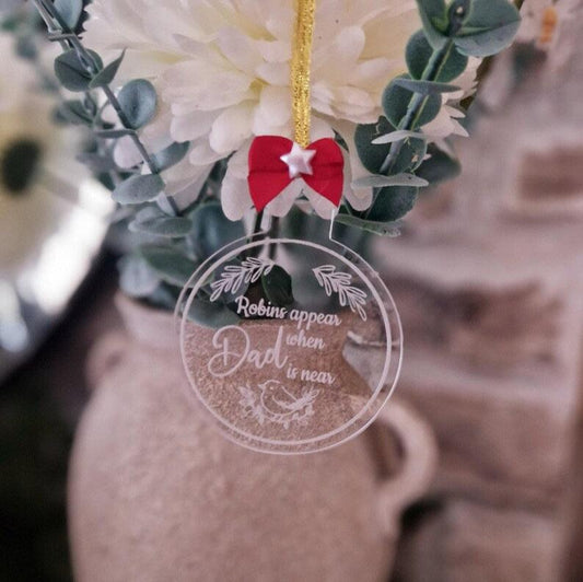 Robins appear when loved ones are near Bauble Christmas decoration