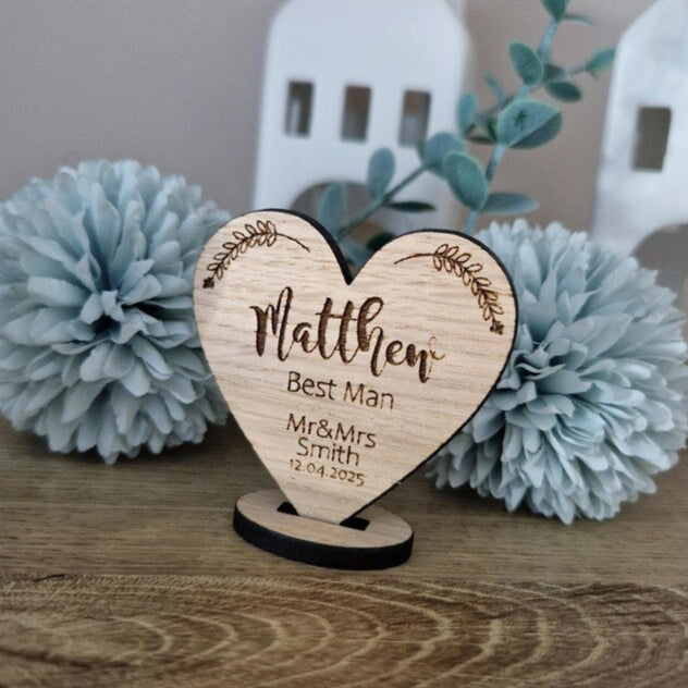 Wooden Heart Name Settings-Personalised