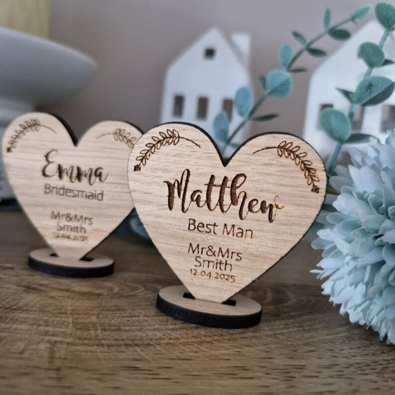 Wooden Heart Name Settings-Personalised