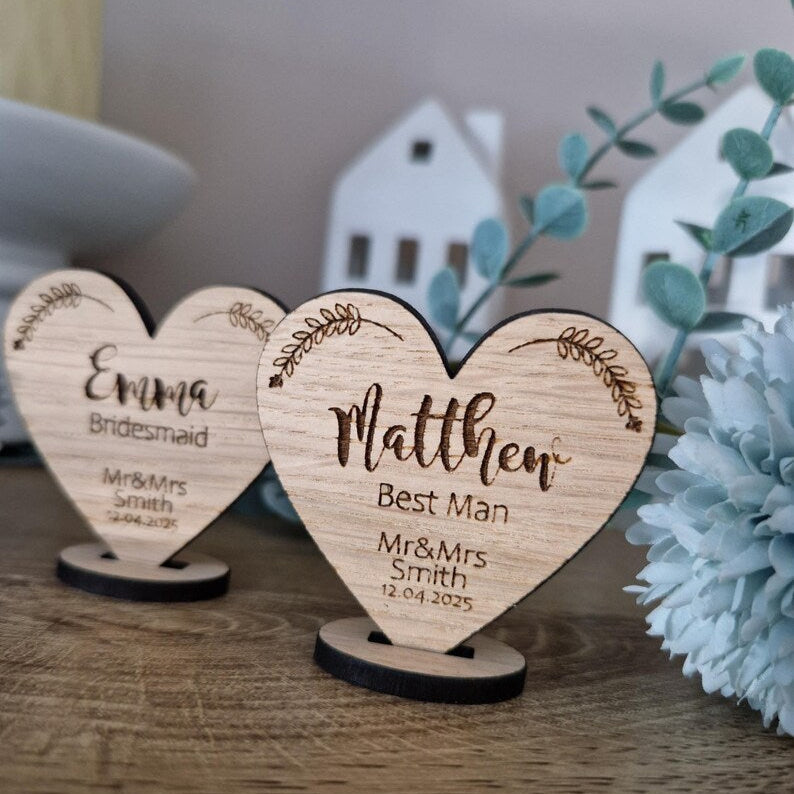 Wooden Heart Name Settings-Personalised