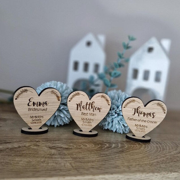 Wooden Heart Name Settings-Personalised