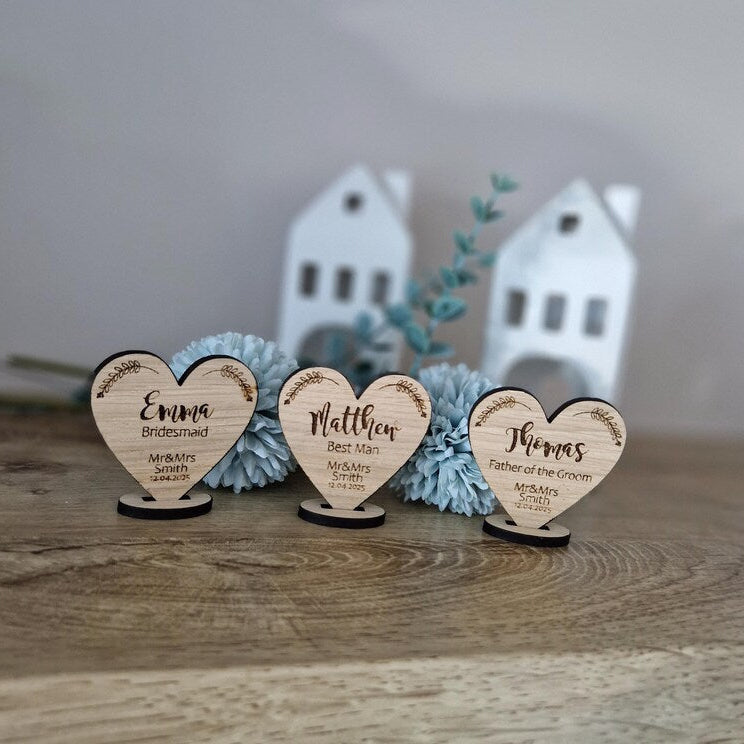 Wooden Heart Name Settings-Personalised