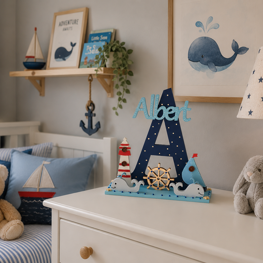 Wooden Nursery Letter 'By the Sea'